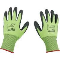 High Visibility Dipped Gloves, Size Small, 15 Gauge, Polyurethane Coated, Polyethylene Shell, ASTM ANSI Level A5 Cam Industrial
