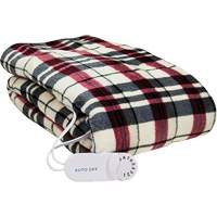 Linen Plaid Electric Throw Blanket, Polyester SGX708 | Cam Industrial
