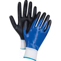 Gants enduits noir & bleu, Petit, R&ecirc;vetement Mousse de nitrile, Calibre 15, Enveloppe en Nylon Cam Industrial