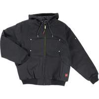 Blouson d'aviateur en toile lourde avec capuchon, Hommes, Petit, Noir Cam Industrial