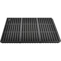 Cushion-Ease&reg; 550 Interlocking Anti-Fatigue Mat, Slotted, 3' x 3' x 3/4", Black, Rubber Cam Industrial