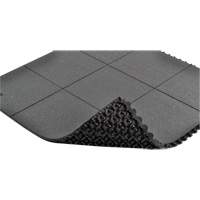 Cushion-Ease<sup>®</sup> Interlocking Anti-Fatigue Mat, Pebbled, 3' x 3' x 3/4", Black, Natural Rubber SGX894 | Cam Industrial