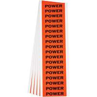 "Power" Conduit & Voltage Labels, 1/2" x 2-1/4", Cloth/Vinyl, English Cam Industrial