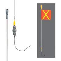 All-Weather Super-Duty Warning Whips with Constant LED Light, Spring Mount, 5' High, Orange with Reflective X SGY856 | Cam Industrial
