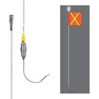 Safety Whip&reg; All-Weather Super-Duty Warning Whips with Constant LED Light, Spring Mount, 5' High, Orange with Reflective Cam Industrial