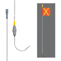 All-Weather Super-Duty Warning Whips with Constant LED Light, Spring Mount, 10' High, Orange with Reflective X SGY858 | Cam Industrial