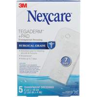 Nexcare Tegaderm + Pad Transparent Dressing, Rectangular/Square, 4", Plastic, Sterile Cam Industrial