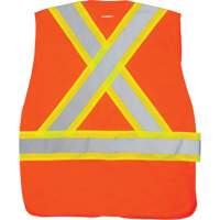 CSA-Compliant High-Visibility Surveyor Vest, High Visibility Orange, Medium, Polyester Cam Industrial