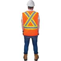CSA-Compliant High-Visibility Surveyor Vest, High Visibility Orange, Medium, Polyester Cam Industrial