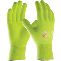 ATG MaxiFlex&reg; Ultimate High Visibility Seamless Gloves, Large, Nitrile Coating, 15 Gauge, Nylon/Elastane Shell Cam Industrial
