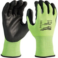 High-Visibility Cut-Resistant Gloves, Size Small, 15 Gauge, Nitrile/Polyurethane Coated, Polyethylene Shell, ANSI/ISEA 105 Level 3 Cam Industrial