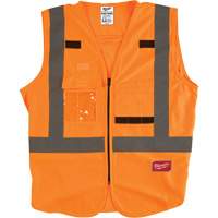 Safety Vest, High Visibility Orange, 4X-Large/5X-Large Cam Industrial
