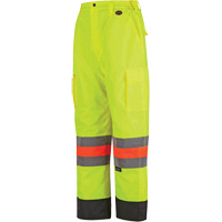 6041 Pantalon de contr&ocirc;le de la circulation pour l'hiver qu&eacute;b&eacute;cois, Polyester, T-petit, Jaune lime haute visibilit&eacute; Cam Industrial