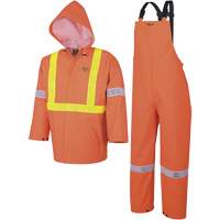 R85 Element FR FR 3-Piece Safety Rain Suit, PVC, Small, High-Visibility Orange Cam Industrial