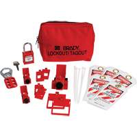 Electrical Lockout Tagout Kit with Nylon Safety Padlock in Pouch, Circuit Breaker Type Cam Industrial