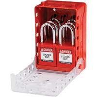 Ultra Compact Group Lockout Box with Nylon Safety Lockout Padlocks, Red Cam Industrial