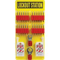 Lockout Board with Keyed Different Nylon Safety Lockout Padlocks, Plastic Padlocks, 24 Padlock Capacity, Padlocks Included SHB353 | Cam Industrial