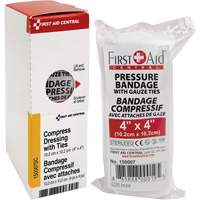 SmartCompliance&reg; Refill Compress Pressure Bandage with Ties, 4" L x 4" W Cam Industrial