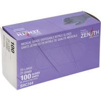 Gants jetables de calibre m&eacute;dical, 2T-Grand, Nitrile, 6 mils, Sans poudre, Noir, Classe 2 Cam Industrial