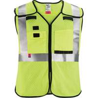 Breakaway Mesh Safety Vest, Black/High Visibility Lime-Yellow, Medium/Small Cam Industrial