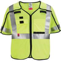 Breakaway Mesh Safety Vest, Black/High Visibility Lime-Yellow, Medium/Small Cam Industrial