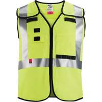 Breakaway Mesh Safety Vest, Black/High Visibility Lime-Yellow, Medium/Small Cam Industrial
