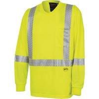 6905A Ultra-Cool Ultra-Breathable Long-Sleeved Safety Shirt, X-Small, High Visibility Lime-Yellow Cam Industrial