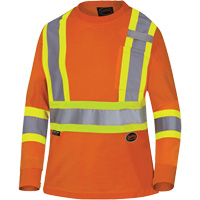 6968 Bird's-Eye Women's Safety T-Shirt, Polyester, X-Small, High Visibility Orange Cam Industrial