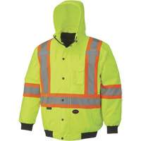 5023 Waterproof 7-in-1 Bomber Jacket, Polyester, High Visibility Lime-Yellow, Small Cam Industrial