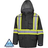5031BK Waterproof Quilted Safety Parka, Black, Small Cam Industrial