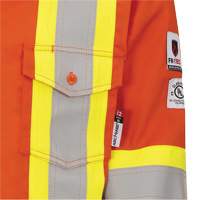 7743 FR-Tech&reg; Flame-Resistant Safety Shirt, Small, High Visibility Orange Cam Industrial