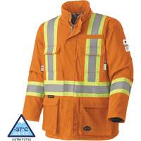 5533 Flame-Resistant Safety Parka, Small, High Visibility Orange, 58 cal/cm² Cam Industrial