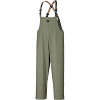D7020 Dry King&reg; Stretch Bib Pants, X-Small, Polyurethane, Green Cam Industrial