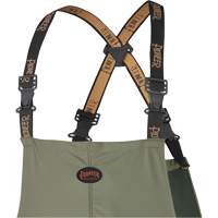 D7020 Dry King&reg; Stretch Bib Pants, X-Small, Polyurethane, Green Cam Industrial