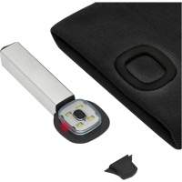 5678 Tuque en tricot avec lampe frontale &agrave; DEL, Doublure en Molleton, Taille unique, Noir Cam Industrial