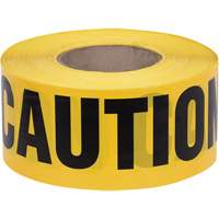 Caution Tape, English, 3" W x 1000' L, 1.5 mils, Black on Yellow SHE798 | Cam Industrial
