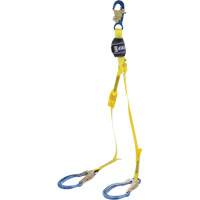 EZ-Stop™ 100% Tie-Off Shock Absorbing Lanyard, 4', Rebar Hook Center, Locking Snap Hook Leg Ends, Polyester SHF159 | Cam Industrial