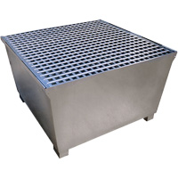 Ultra-IBC Spill Pallet en acier, Capacit&eacute; de d&eacute;versement 370 gal. US, 57,6" x 34,7" x 56,9" Cam Industrial