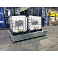 Ultra-Twin IBC Spill Pallet en acier, Capacit&eacute; de d&eacute;versement 370 gal. US, 103,8" x 26,8" x 51,1" Cam Industrial