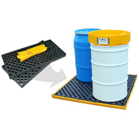 4-Drum Flexible Ultra-Spill Deck&reg; Bladder System, 110 US gal. Spill Capacity, 51" x 48" x 5" Cam Industrial