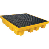 Ultra-Spill Pallet emboitable, 4 barils, Capacit&eacute; de d&eacute;versement 66 gal. US, 51" x 51" x 10" Cam Industrial