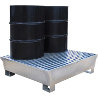 Ultra-Spill Pallet en acier, 2 barils, Capacit&eacute; de d&eacute;versement 68 gal. US, 47,2" x 31,4" x 17,4" Cam Industrial