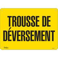 "Trousse de d&eacute;versement" Sign, 10" x 14", Plastic, French Cam Industrial