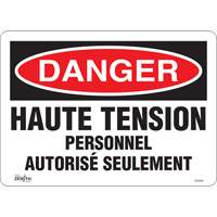 "Haute tension" Sign, 10" x 14", Vinyl, French Cam Industrial