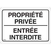 "Propri&eacute;t&eacute; priv&eacute;e" Sign, 14" x 20", Aluminum, French Cam Industrial