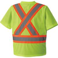 5993P Mesh Safety T-Shirt, Polyester, Small, High Visibility Lime-Yellow Cam Industrial