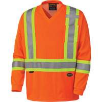 6984 Traffic Micro Mesh Long-Sleeved Safety Shirt, Small, High Visibility Orange Cam Industrial