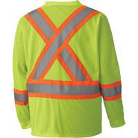 6985 Traffic Micro Mesh Long-Sleeved Safety Shirt, Small, High Visibility Lime-Yellow Cam Industrial