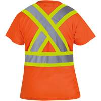 6948 Women's Bird's-Eye Safety T-Shirt, Polyester, X-Small, High Visibility Orange Cam Industrial