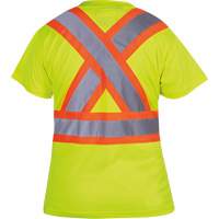 6949 Women's Bird's-Eye Safety T-Shirt, Polyester, X-Small, High Visibility Lime-Yellow Cam Industrial